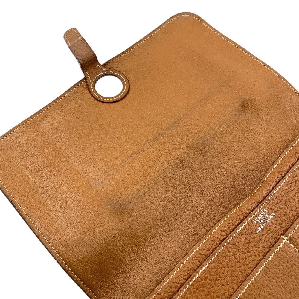 Hermes Dogon GM Leather Wallet Brown