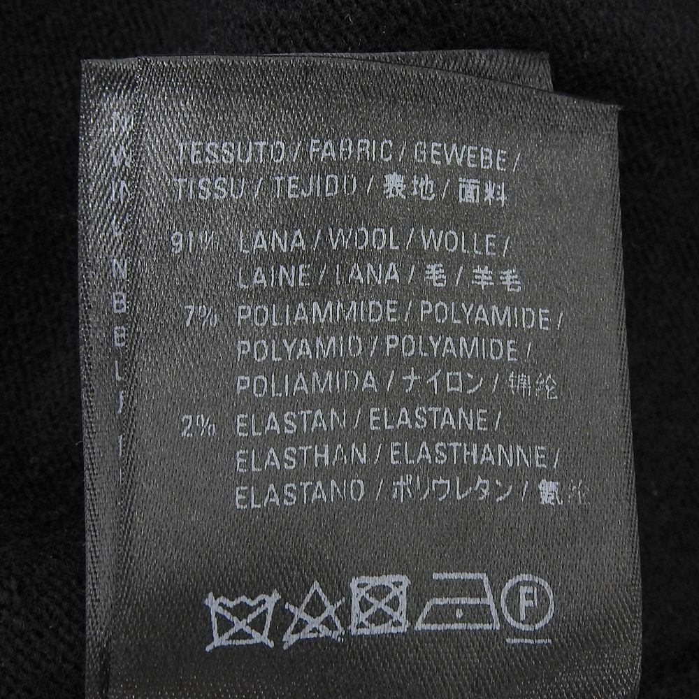Balenciaga Wool BB Logo Embroidery V-neck Knit Dress Black