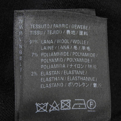Balenciaga Wool BB Logo Embroidery V-neck Knit Dress Black