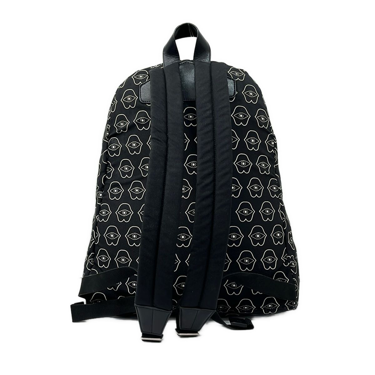 Celine Backpack Telepathic Love Black White Leather