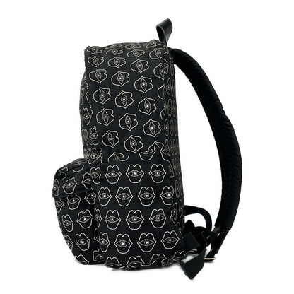 Celine Backpack Telepathic Love Black White Leather