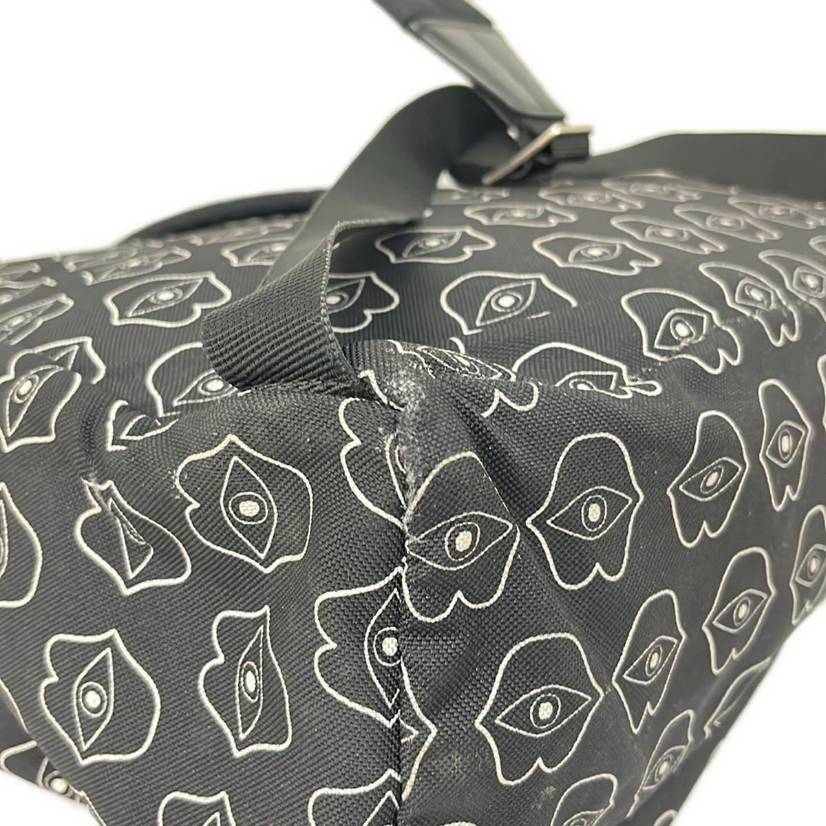 Celine Backpack Telepathic Love Black White Leather