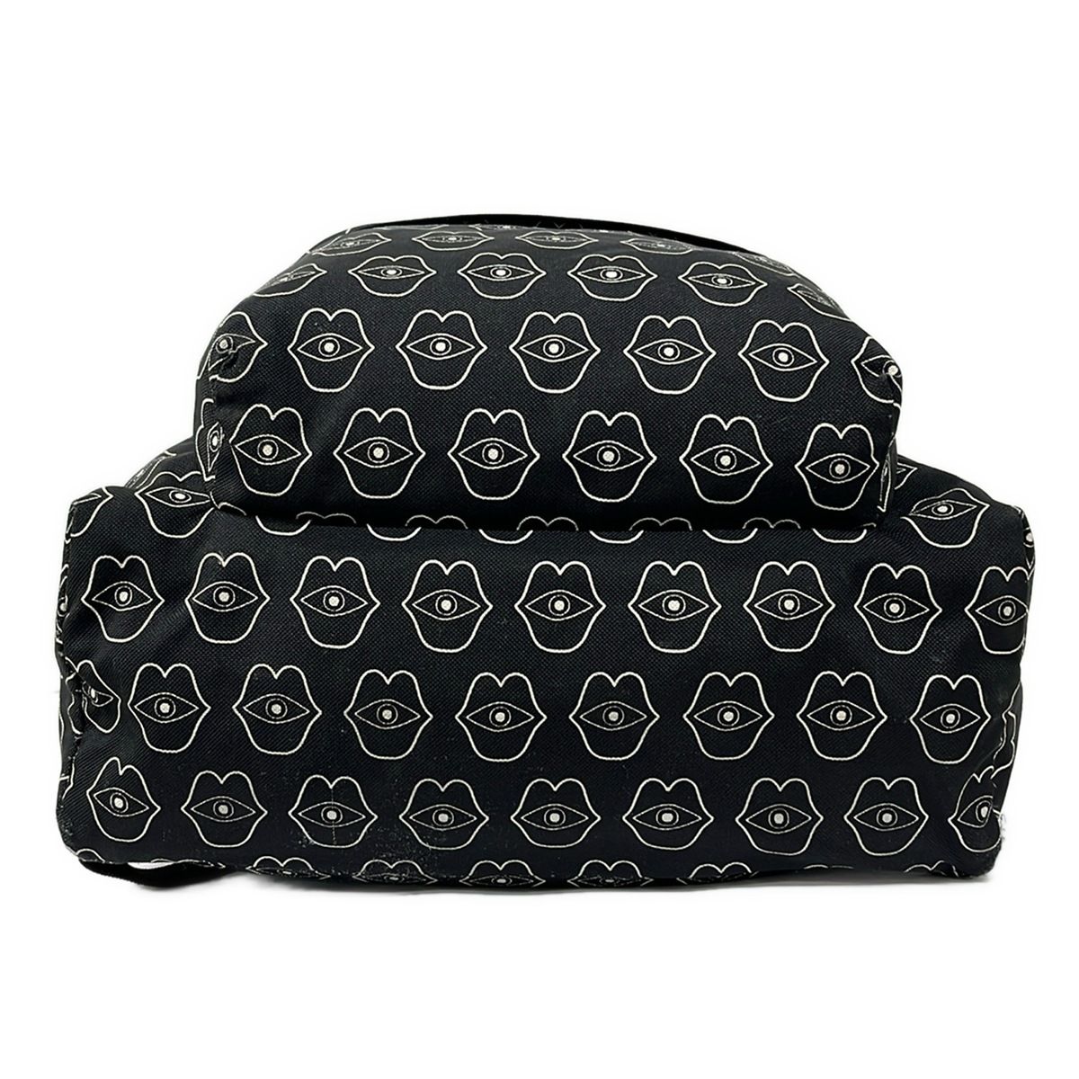 Celine Backpack Telepathic Love Black White Leather
