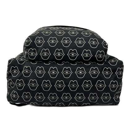 Celine Backpack Telepathic Love Black White Leather