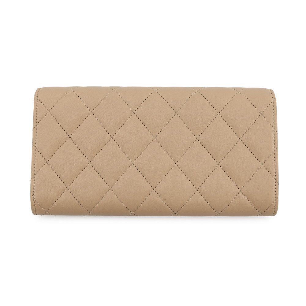 Chanel Wallet Quilted CC Logo Classic Long Flap Lambskin