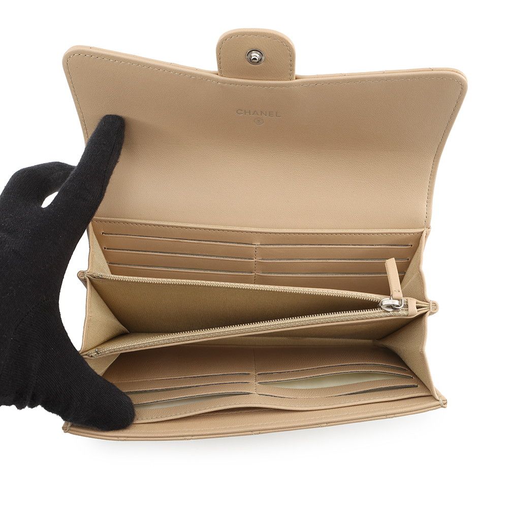 Chanel Wallet Quilted CC Logo Classic Long Flap Lambskin