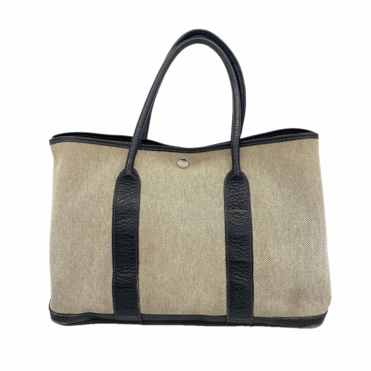 Hermes Tote Garden Party PM Toile Ash Black Beige Silver