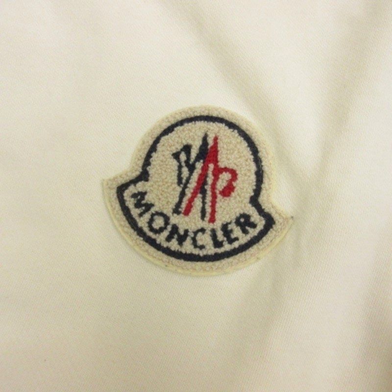 Moncler Felpa Girocollo Sweatshirt Logo Patch Fleece White