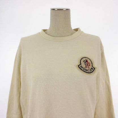 Moncler Felpa Girocollo Sweatshirt Logo Patch Fleece White