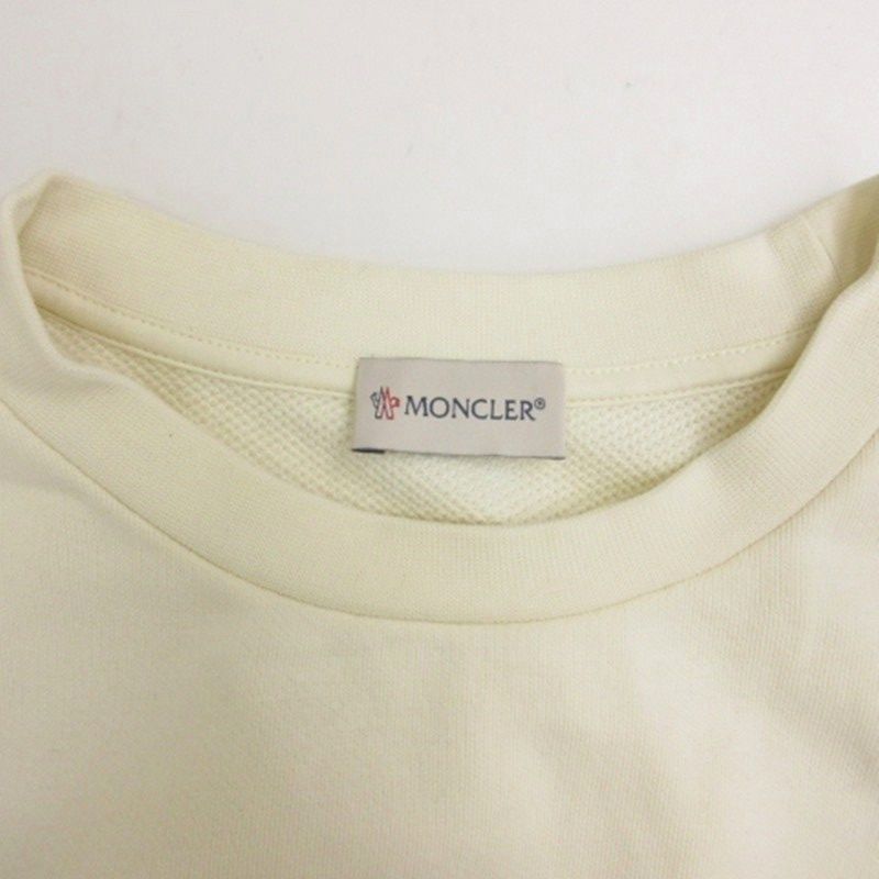 Moncler Felpa Girocollo Sweatshirt Logo Patch Fleece White