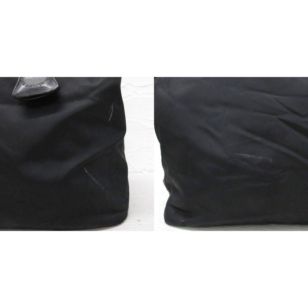 Prada Tessuto Double Logo Tote Nylon Khaki Black