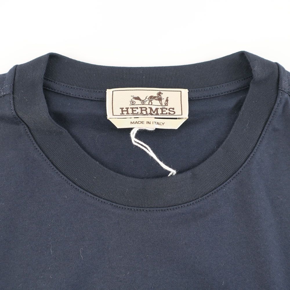 Hermes Quarter Bash T-Shirt M Bolduc Marine Navy Short Sleeve Horse Not