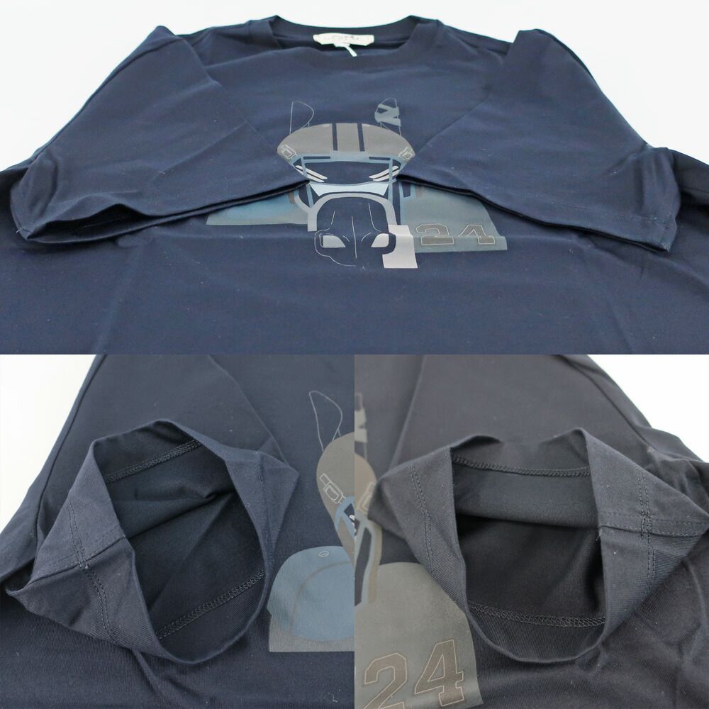 Hermes Quarter Bash T-Shirt M Bolduc Marine Navy Short Sleeve Horse Not