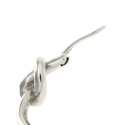 Celine Knot Small Rhodium Finish Brass Earrings
