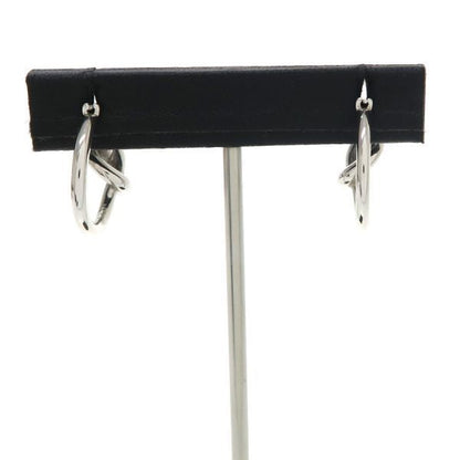 Celine Knot Small Rhodium Finish Brass Earrings