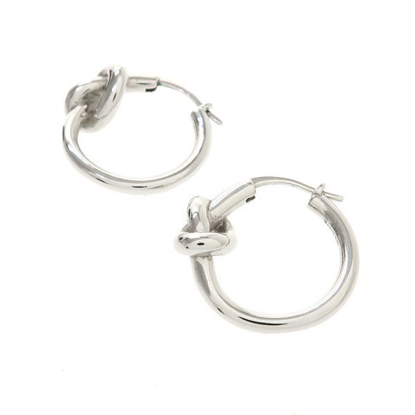 Celine Knot Small Rhodium Finish Brass Earrings
