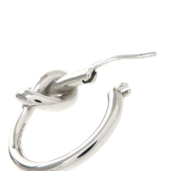 Celine Knot Small Rhodium Finish Brass Earrings