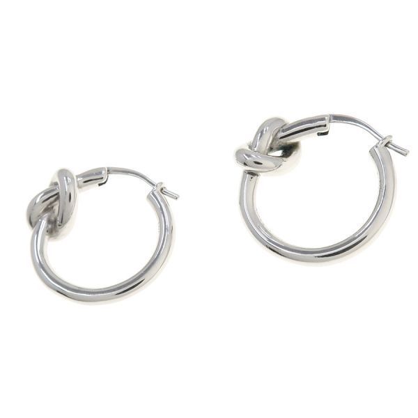 Celine Knot Small Rhodium Finish Brass Earrings