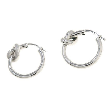 Celine Knot Small Rhodium Finish Brass Earrings
