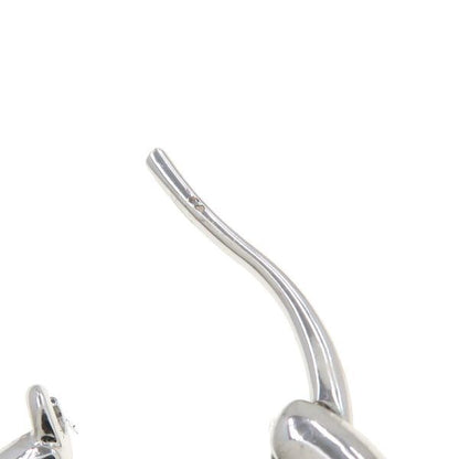 Celine Knot Small Rhodium Finish Brass Earrings
