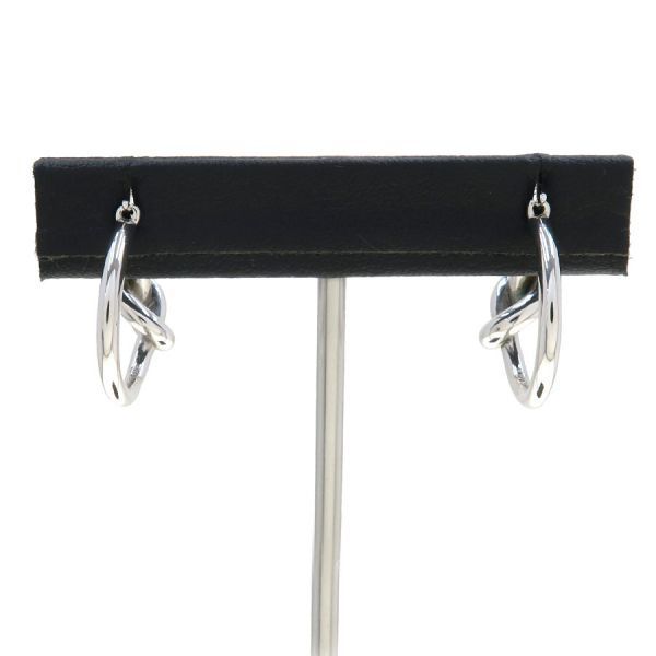 Celine Knot Small Rhodium Finish Brass Earrings