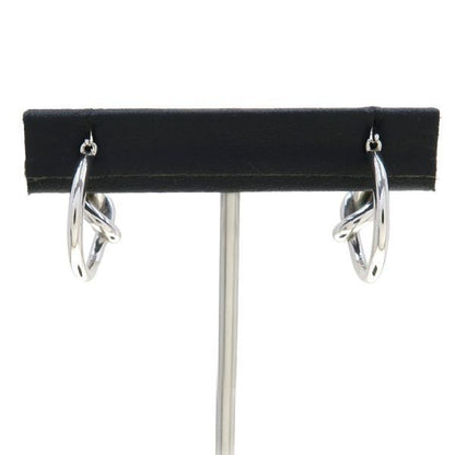 Celine Knot Small Rhodium Finish Brass Earrings