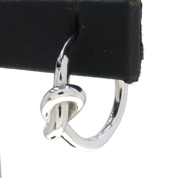 Celine Knot Small Rhodium Finish Brass Earrings