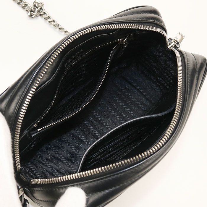 Prada Chain Diagram Shoulder Bag Leather