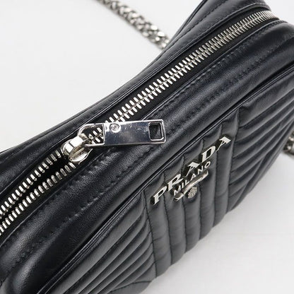 Prada Chain Diagram Shoulder Bag Leather
