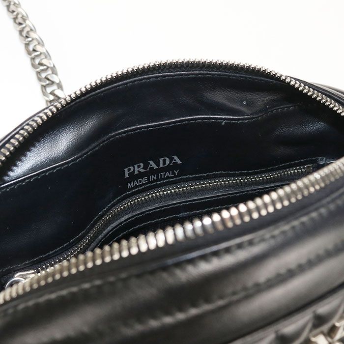 Prada Chain Diagram Shoulder Bag Leather