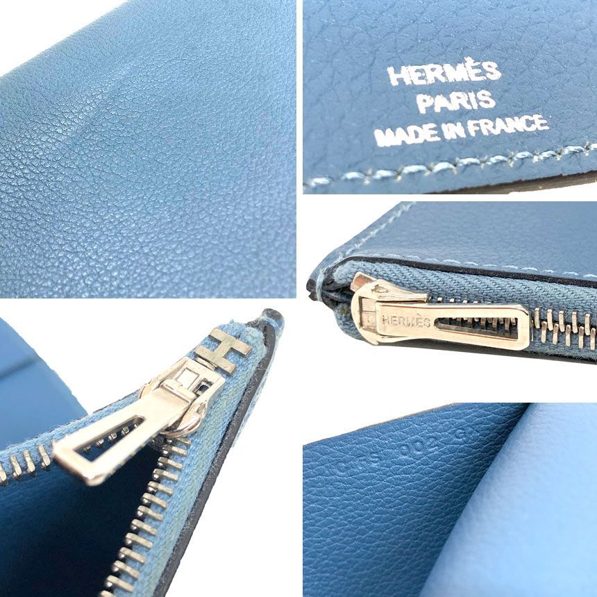 Hermes Eazip PM EA Zip PM Agenda Note Cover Notebook Ever Color Blue