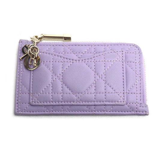 Dior Lady Dior Cannage Coin Case Purple