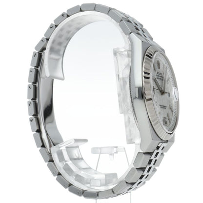 Rolex Land Watch Honeycomb Motif Box 18k White Gold SS