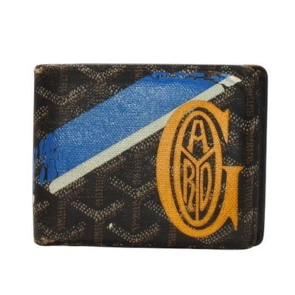 Goyard Bifold Wallet Card Case Herringbone Pattern Black — view 2