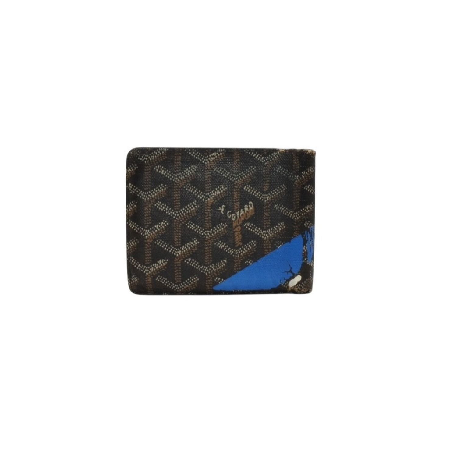 Goyard Bifold Wallet Card Case Herringbone Pattern Black — view 3