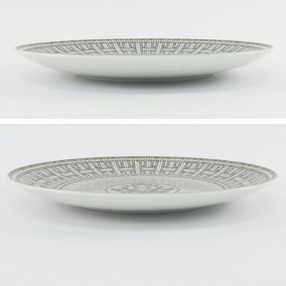 Hermes Dessert Plate Mosaic 24 Platinum 21 cm Silver Gray Tableware Interior