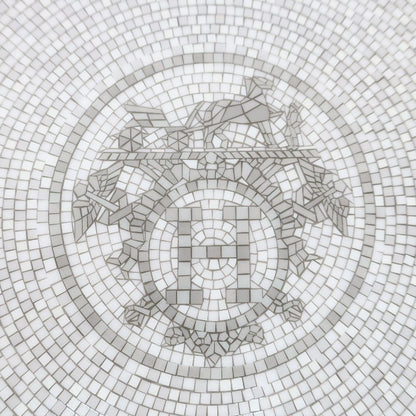 Hermes Dessert Plate Mosaic 24 Platinum 21 cm Silver Gray Tableware Interior