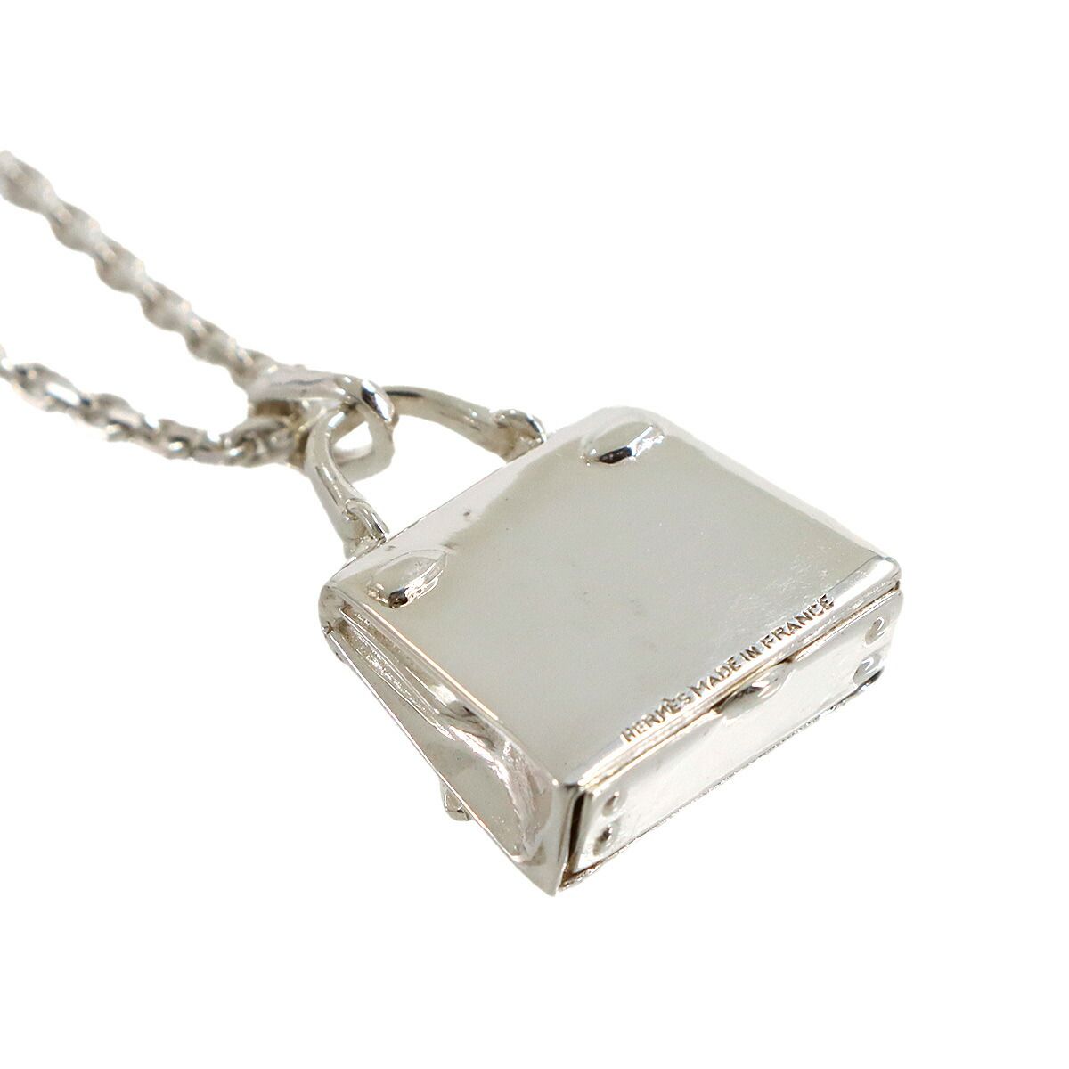 Hermes Kelly Necklace Pendant 925 Sterling Silver Argent