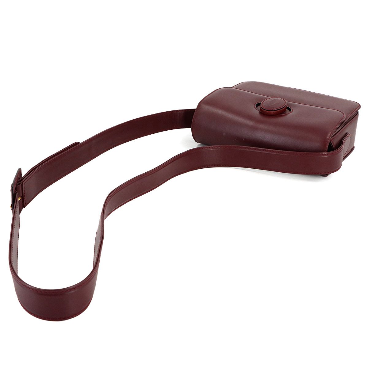 Cartier Must Line Shoulder Bag Leather Bordeaux Gold