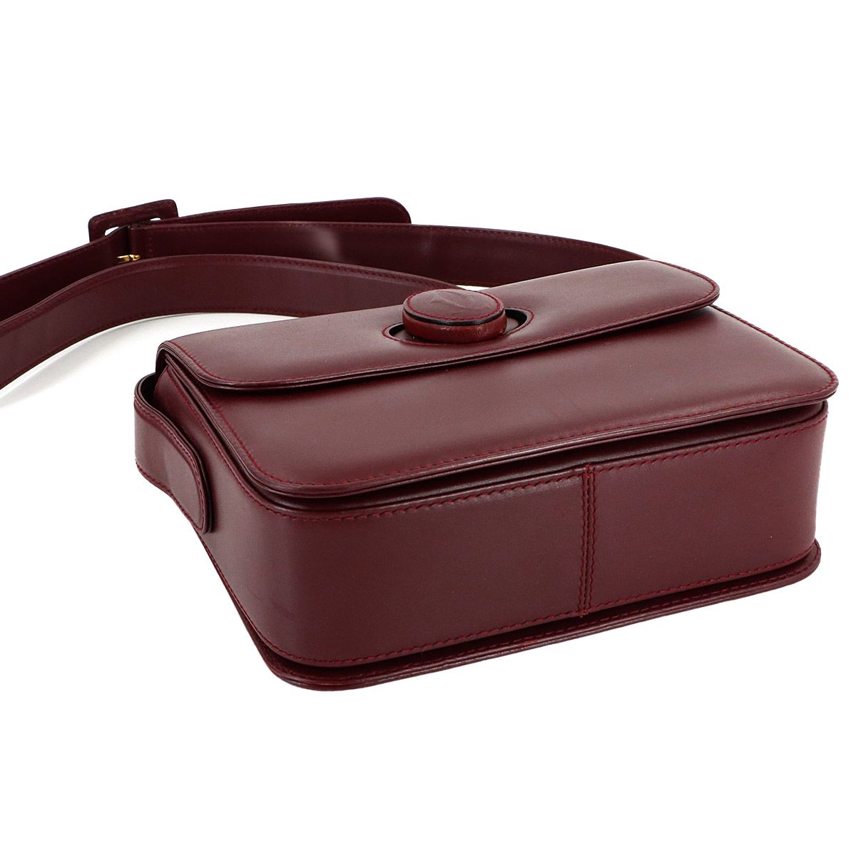 Cartier Must Line Shoulder Bag Leather Bordeaux Gold