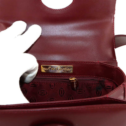 Cartier Must Line Shoulder Bag Leather Bordeaux Gold