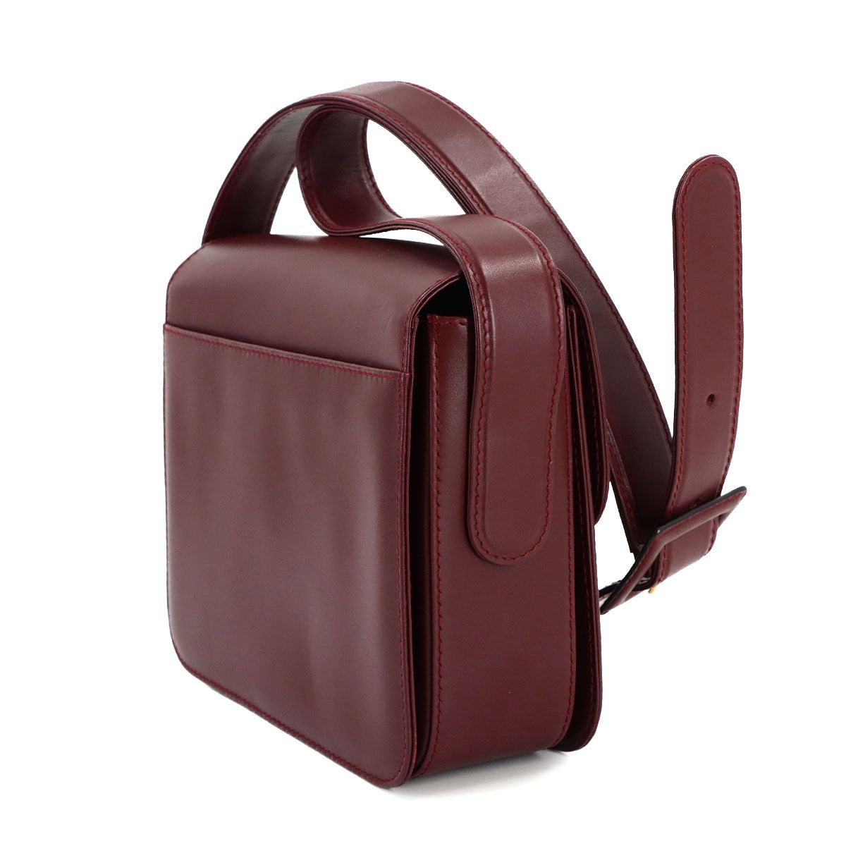 Cartier Must Line Shoulder Bag Leather Bordeaux Gold