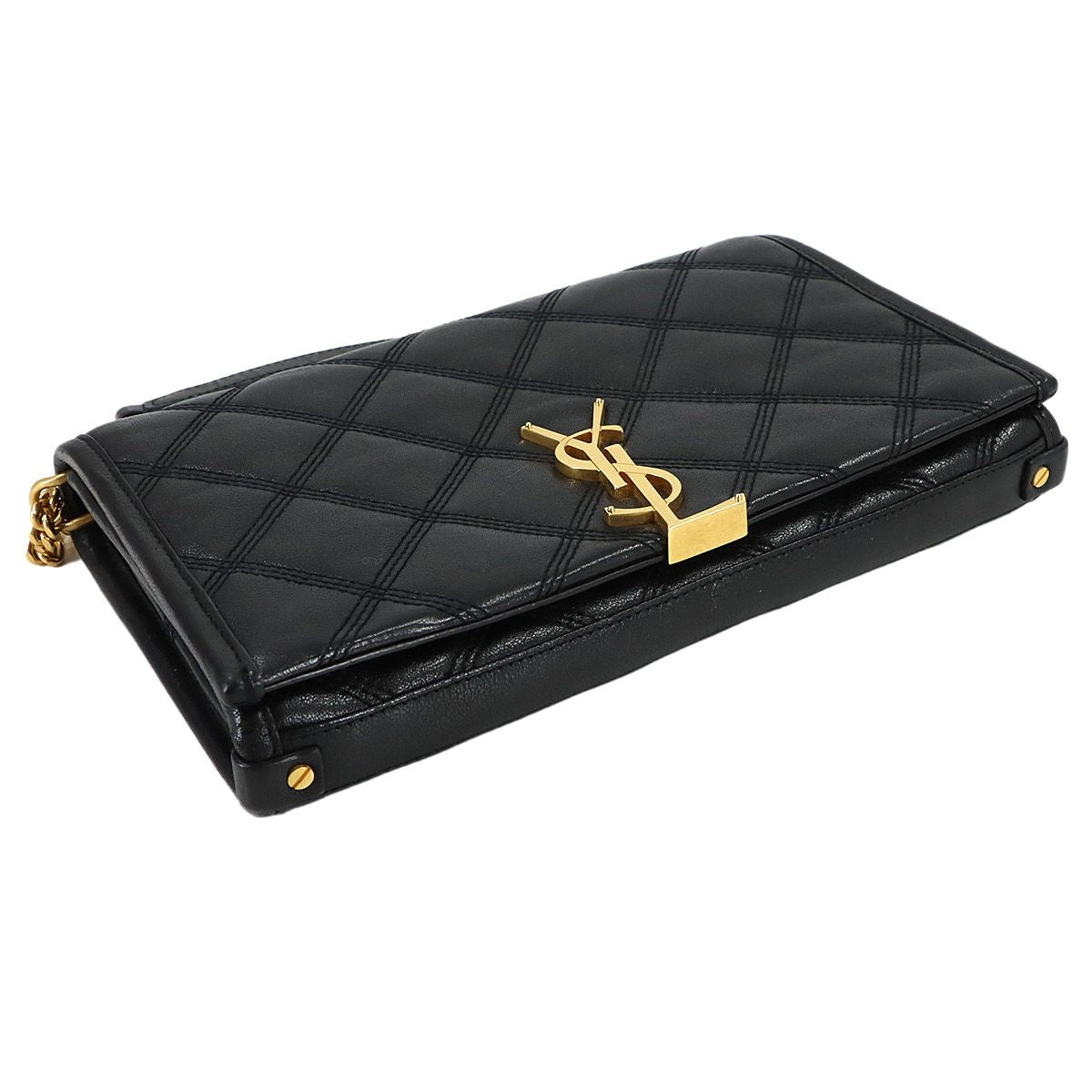 Saint Laurent Becky Chain Wallet Leather Black