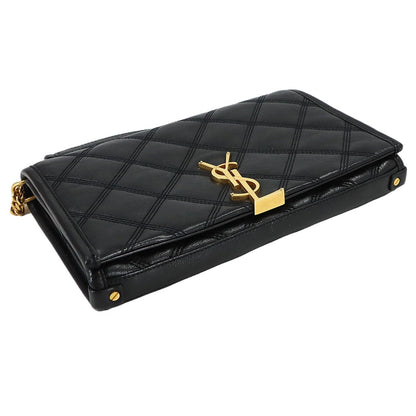 Saint Laurent Becky Chain Wallet Leather Black