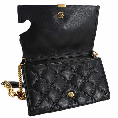 Saint Laurent Becky Chain Wallet Leather Black