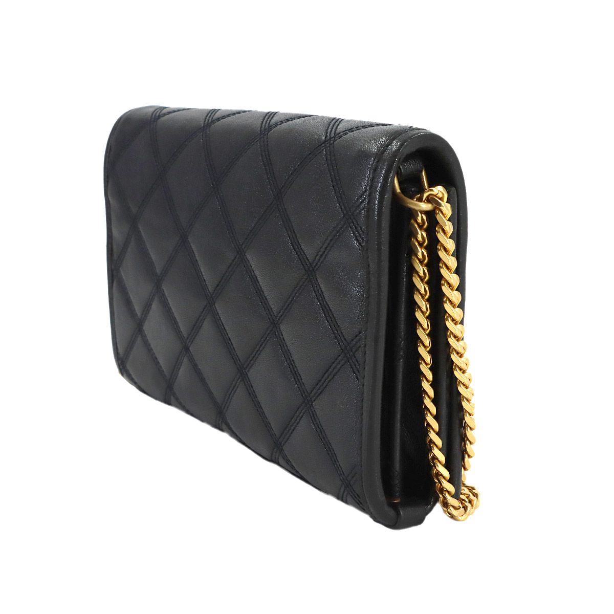 Saint Laurent Becky Chain Wallet Leather Black