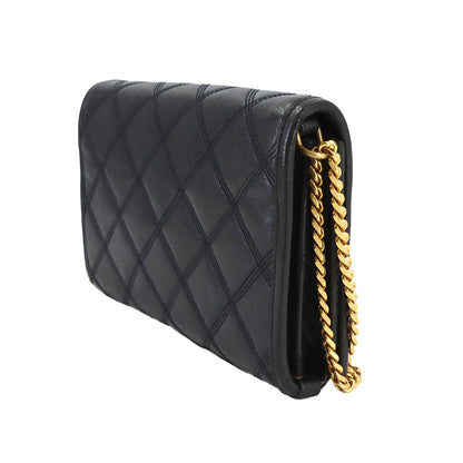 Saint Laurent Becky Chain Wallet Leather Black