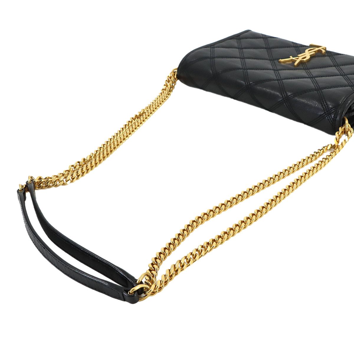 Saint Laurent Becky Chain Wallet Leather Black
