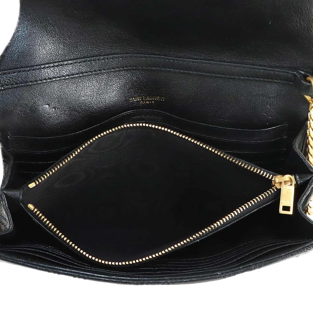 Saint Laurent Becky Chain Wallet Leather Black