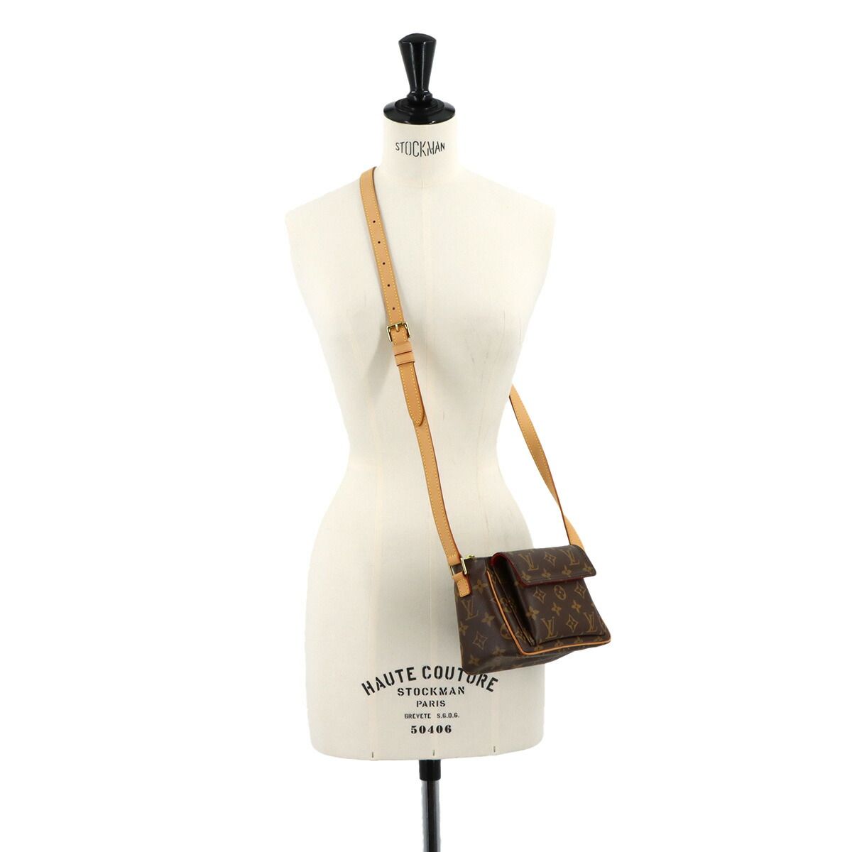 Louis Vuitton Monogram PM Shoulder Bag Brown Gold Viva-Cite